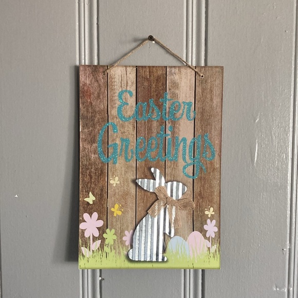 2/$20 NWT Beautiful Glittered Easter Blessings Die Cast Metal 🐇 Decoration Sign - Picture 5 of 17